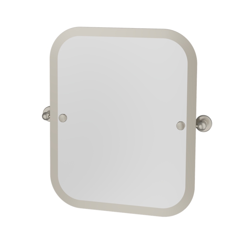 Product Cut out image of the Burlington Arcade Brushed Nickel Rectangular Swivel Mirror